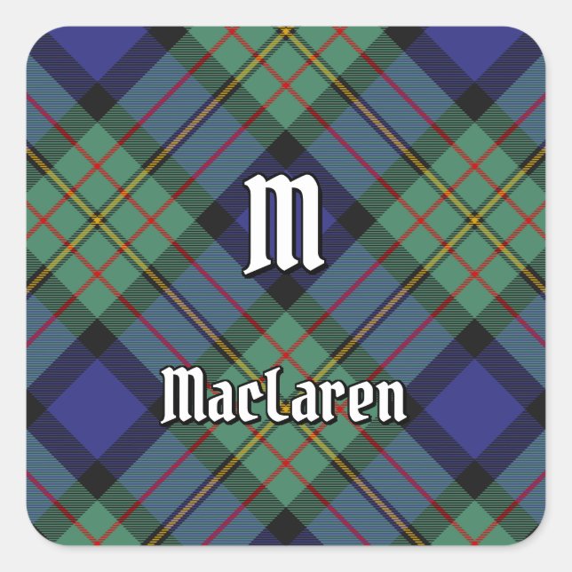 Clan MacLaren Tartan Quadratischer Aufkleber (Vorderseite)
