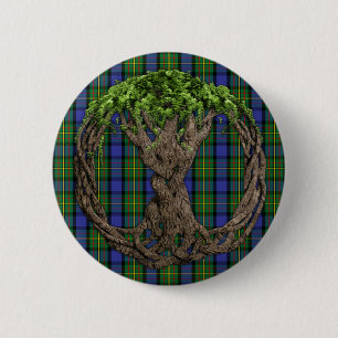 Clan MacLaren Tartan und keltischer Baum des Button