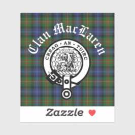 Clan MacLaren Wappen Abzeichen & Tartan Aufkleber