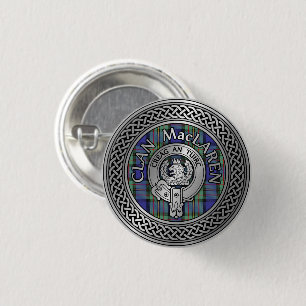Clan MacLaren Wappen & Tartan Knot Button