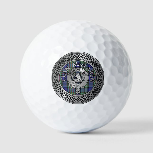 Clan MacLaren Wappen & Tartan Knot Golfball (Vorderseite)