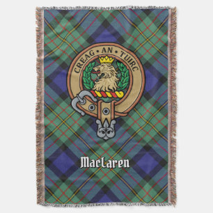 Clan MacLaren-Wappen über Tartan Decke