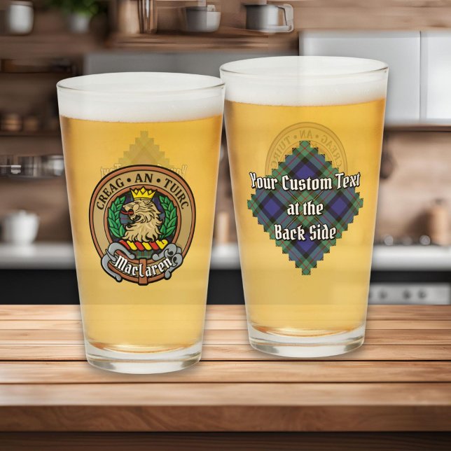 Clan MacLaren Wappen über Tartan Glas (Von Creator hochgeladen)