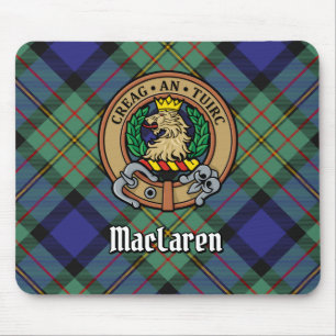 Clan MacLaren Wappen über Tartan Mousepad