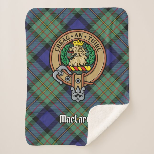 Clan MacLaren Wappen über Tartan Sherpadecke (Vorderseite)