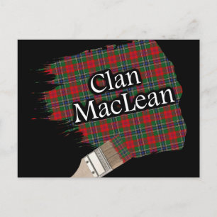 Clan MacLean Scottish Tartan Paint Brush Postkarte