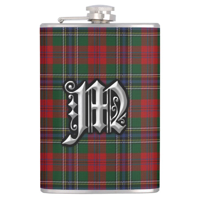 Clan MacLean Tartan-alte Schottland-Flasche Flachmann (Vorderseite)