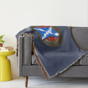 Clan MacLean Tartan Knot & Flag Decke