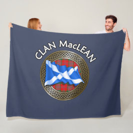 Clan MacLean Tartan Knot & Flag Fleecedecke