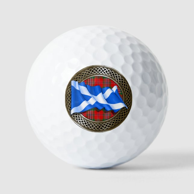 Clan MacLean Tartan Knot & Flag Golfball (Vorderseite)