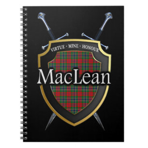 Clan MacLean Tartan-Schild u. Schwerter Notizblock