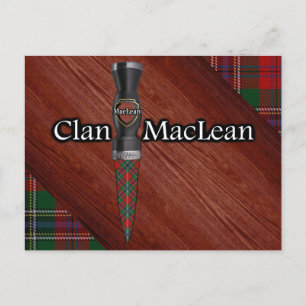 Clan MacLean Tartan Sgian Dubh Blade Postkarte