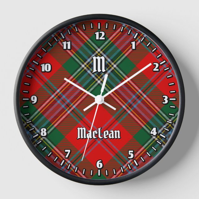Clan MacLean Tartan Uhr (Vorderseite)