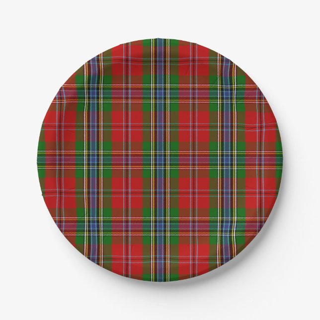 Clan MacLean von Duart Tartan Pappteller (Vorderseite)