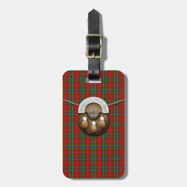 Clan MacLean von Duart Tartan und Sporran Gepäckanhänger (Vorderseite vertikal)