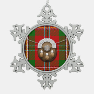 Clan MacLean von Duart Tartan und Sporran Schneeflocken Zinn-Ornament