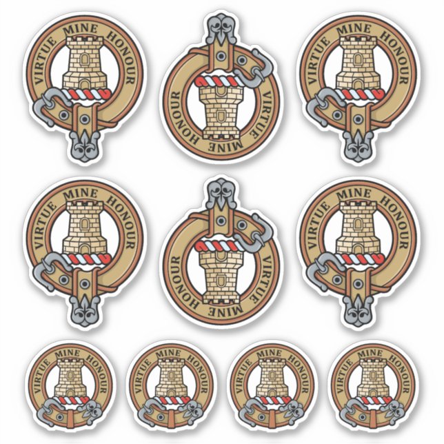 Clan MacLean Wappen Sticker Set (Vorderseite)