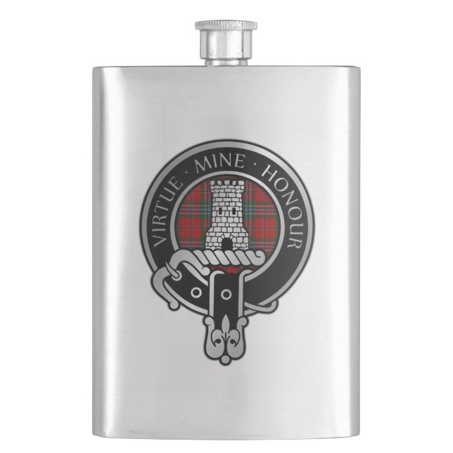 Clan MacLean Wappen & Tartan Flask Flachmann (Vorderseite)