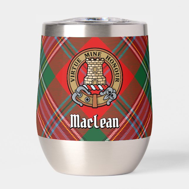 Clan MacLean Wappen über Tartan (Vorderseite)