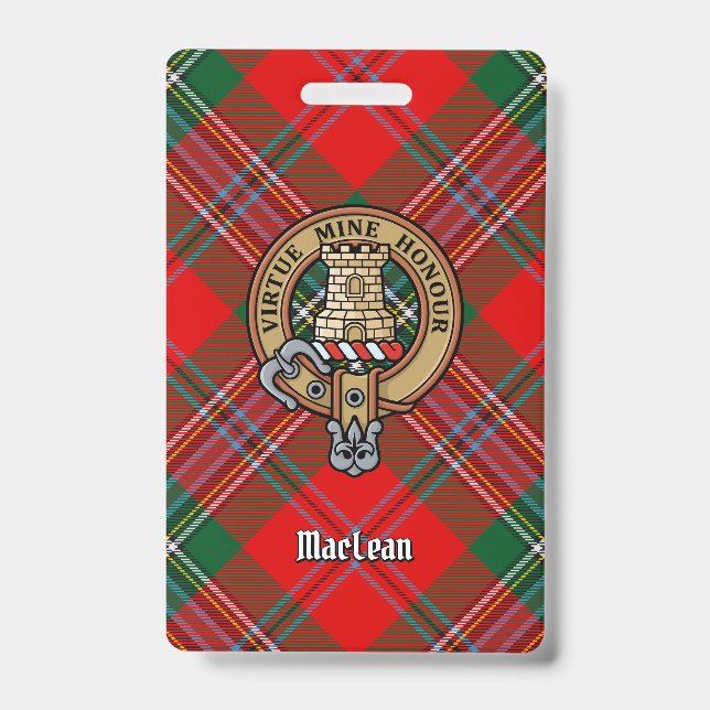 Clan MacLean Wappen über Tartan Ausweis (Vorderseite)