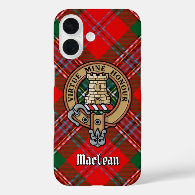 Clan MacLean Wappen über Tartan Case-Mate iPhone Hülle (Rückseite)