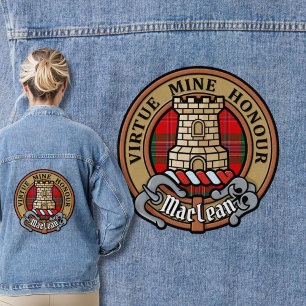 Clan MacLean Wappen über Tartan Jeansjacke