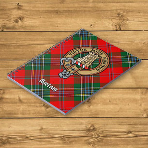 Clan MacLean Wappen über Tartan Notizblock