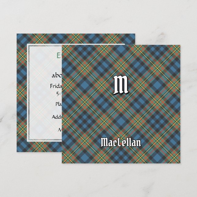 Clan MacLellan Ancient Tartan Einladung (Vorne/Hinten)