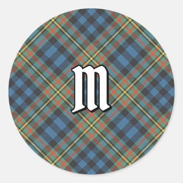 Clan MacLellan Ancient Tartan Runder Aufkleber (Vorderseite)