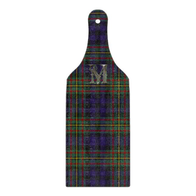 Clan MacLellan Kariertes Monogram-Glasschneideboar Schneidebrett (Vorderseite)