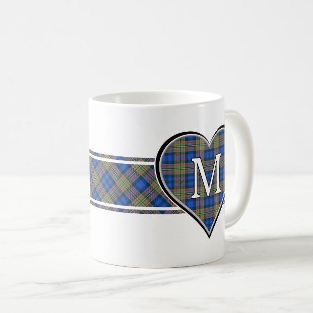 Clan MacLellan Tartan Heart Kaffeetasse (VorderseiteRechts)