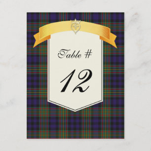 Clan MacLellan Tartan Karo Hochzeit Tisch Nummer Einladung