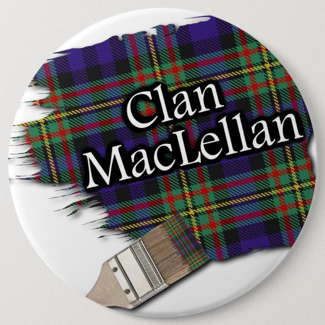 Clan MacLellan Tartan Paint Brush Button (Vorderseite)