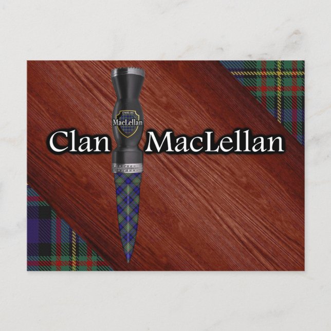 Clan MacLellan Tartan Sgian Dubh Blade Postkarte (Vorderseite)