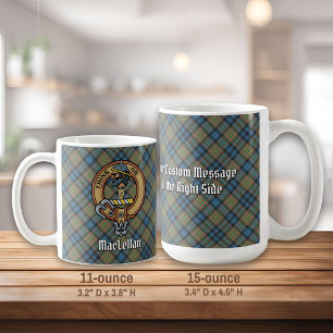 Clan MacLellan Wappen über altem Tartan Kaffeetasse