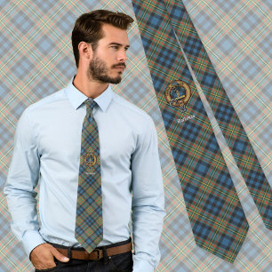 Clan MacLellan Wappen über altem Tartan Krawatte