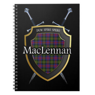 Clan MacLennan Tartan Shield & Schwerter Notizblock