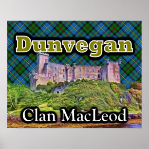Clan MacLeod Dunvegan Castle Tartan Sky Poster
