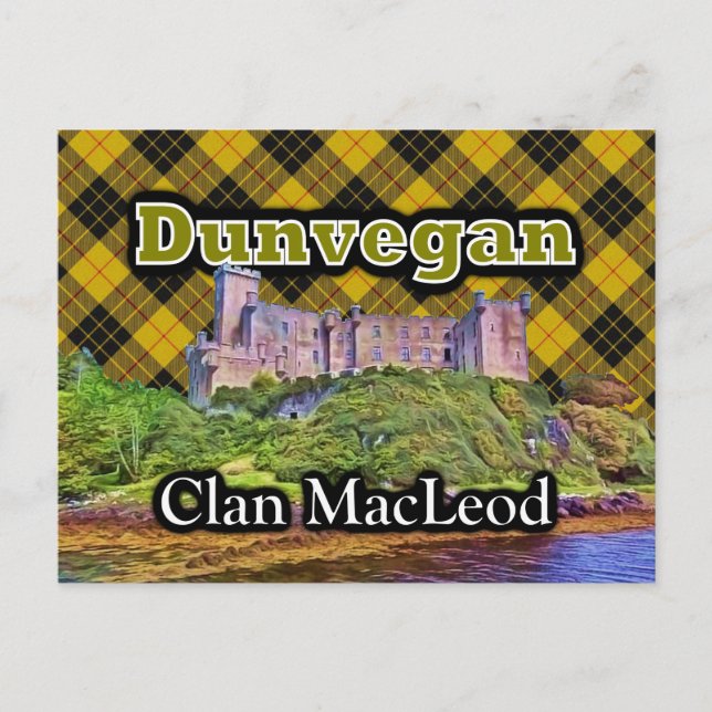 Clan MacLeod Dunvegan Castle Tartan Sky Postkarte (Vorderseite)