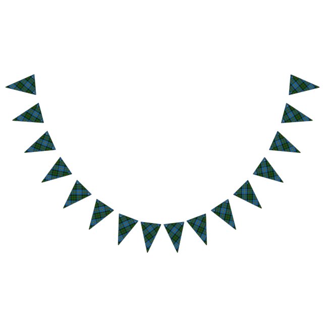 Clan MacLeod Harris blauen u. grünen Tartan Wimpelkette (Alle)