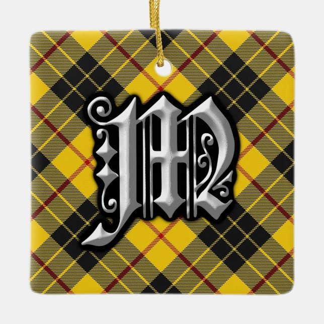 Clan MacLeod Letter M Monogram Tartan Ornament (Vorderseite)
