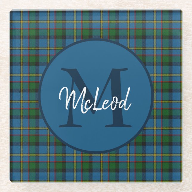 Clan MacLeod Mit Monogramm Glasuntersetzer (Vorderseite)