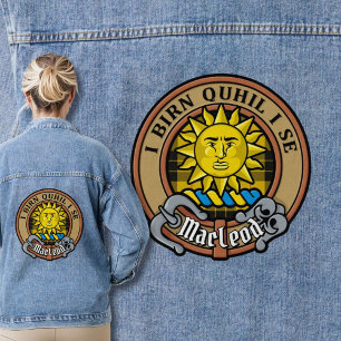Clan MacLeod of Lewis-Wappen über gelbem Tartan Jeansjacke