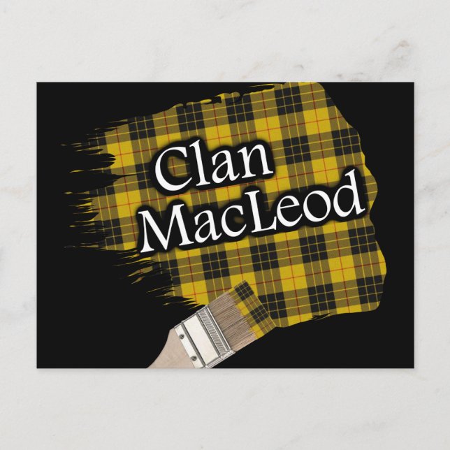 Clan MacLeod Scottish Tartan Paint Brush Postkarte (Vorderseite)
