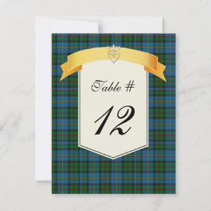 Clan MacLeod Tartan Karo Hochzeit Tischnummer