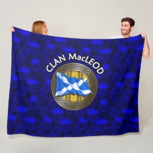 Clan MacLeod Tartan Knot & Flag Fleecedecke