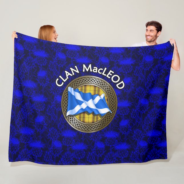 Clan MacLeod Tartan Knot & Flag Fleecedecke (Beispiel)