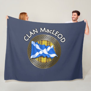Clan MacLeod Tartan Knot & Flag Fleecedecke