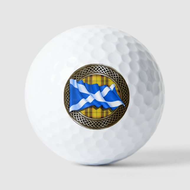 Clan MacLeod Tartan Knot & Flag Golfball (Vorderseite)