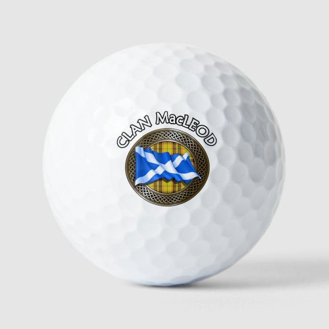 Clan MacLeod Tartan Knot & Flag Golfball (Vorderseite)